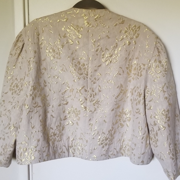 Chico's Beige Gold Embroidered Bolero 2 - Picture 2 of 4